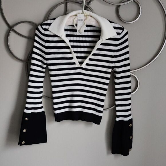 NWT $98 striped fitted Maeve Anthropologie top - Picture 2 of 9